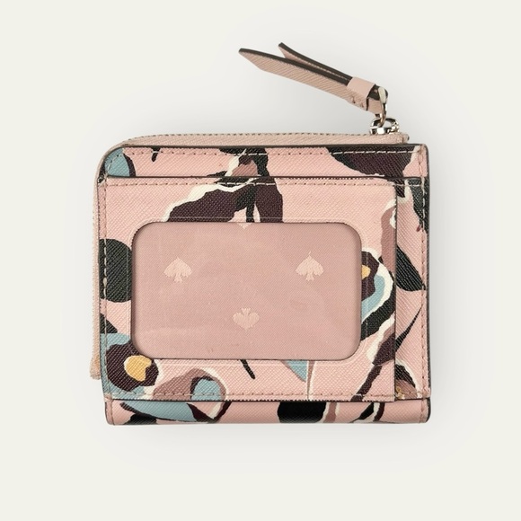 Kate Spade Cameron Paper Rose Small L-zip Bifold Wallet - Picture 2 of 13